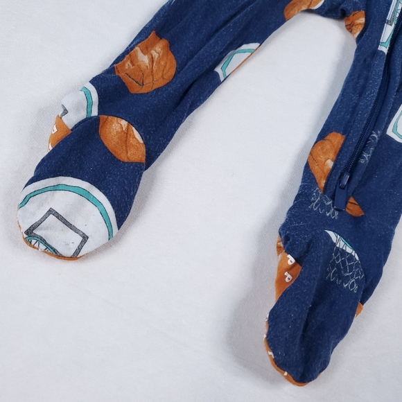Posh Peanut Basketball Footed Sleepers Pajamas Footies Bamboo 3-6 Months - Picture 5 of 11